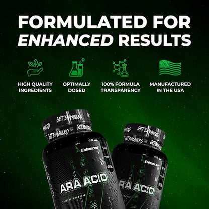 Enhanced Labs Arachidonic Acid (ARA) Muscle Building Supplement,1400 mg, 30 Servings, 120 Veg Capsules, Omega 6 for Strength & Lean Mass, Rice Bran Oil, Third Party Tested