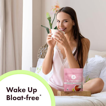Flat Tummy Weekend Cleanse Tea-30 Day Program-All Natural Colon Cleanse w/Senna and Dandelion Root,Provides Bloating Relief for Women-Detox-Cleanse for Digestion Support and Gas Relief,(Pack of 2)
