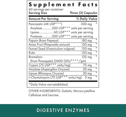 Michael's Health Naturopathic Programs Digestive Enzymes - 180 Capsules - Assists in Digesting Protein, Fats, Starch, Dairy & Carbohydrates - 60 Servings