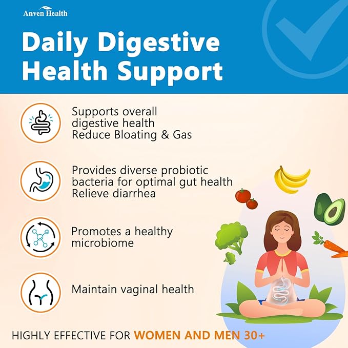 60 Billion Probiotics for Women and Men 19 Strains 5 Organic Prebiotics for Gut Digestive & Immune Health, Supports Diarrhea Gas Bloating, Vegan Probiotic Supplement Formula丨120 Caps