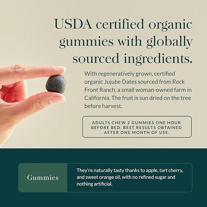 Gaia Herbs Sleep Gummies - Sleep Support*- Ashwagandha, Reishi Mushroom & Passionflower - USDA Certified Organic, Non-GMO Project Verified, Gluten Free - Cherry Orange - 40 Vegan Gummies (20 Servings)