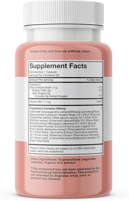 BioMiracle Menopause Balance - Advanced Hormone Support with KSM-66 Ashwagandha, Maca & Wild Yam - Supports Memory, Balance & Brain Health - Potent Antioxidants - 30 Capsules