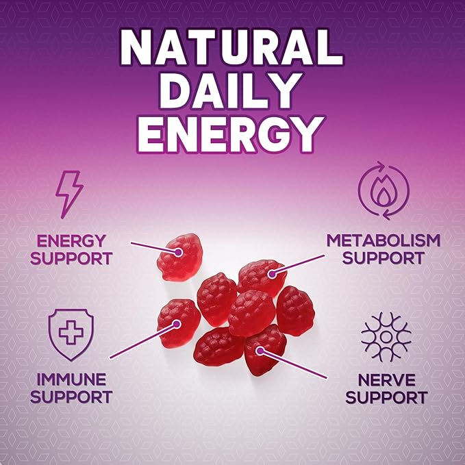 B12 Energy Gummies - 4500 mcg Vitamin B12 Per Serving - Extra Strength Chewable B12 Supplement for Energy, Metabolism & Immune Support - For Women, Men & Kids - Natural & Berry Flavored - 120 Gummies