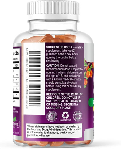 CoQ10 Gummies for Adults - Coenzyme Q10 100mg Per Serving - 3X Strength, High Absorption Antioxidant Supplement for Heart Health Support & Energy Production - Co Q10 (Coq 10) Supplements - 30 Gummies