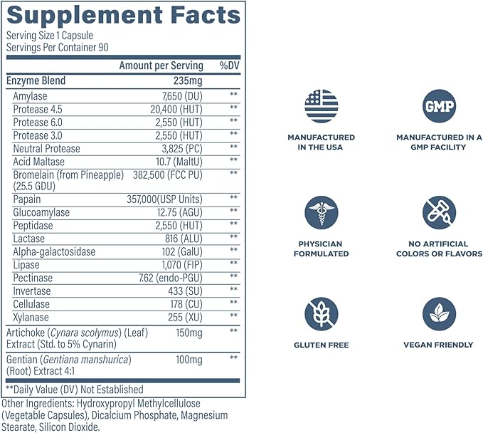 Revive MD Digest Aid, Digestive Support Supplement for Men & Women - Comprehensive Digestive Enzyme Blend with Probiotics & Prebiotics for Gut Health & Healthy Digestion (90 Capsules, 90 Servings)