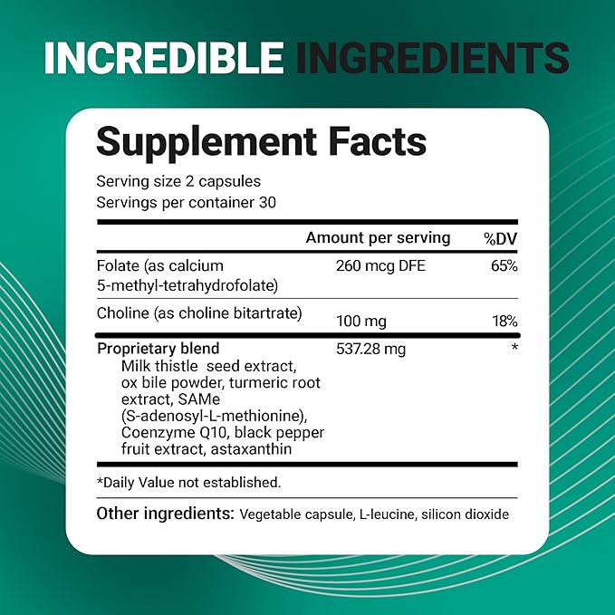 Dr. Berg Liver Cleanse Detox Capsules w/Unique Blend of Milk Thistle, Ox Bile & Folate - Liver Supplement Includes Turmeric, Black Pepper & Choline - 60 Capsules