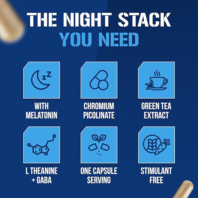 Night Time Fat Burner for Weight Loss Support - Belly Fat Burner for Men & Women with Green Tea and White Kidney Bean Extract - Nighttime Metabolism Booster & Sleep Optimizer to Help Stubborn Fat Loss