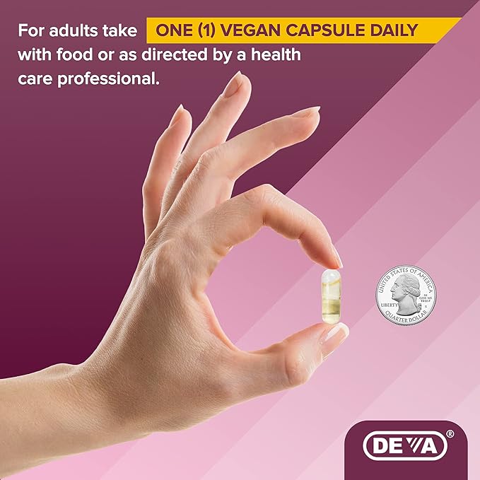DEVA Vegan Evening Primrose Oil, Cold-Pressed, Unrefined, 90 Capsules, 1-Pack