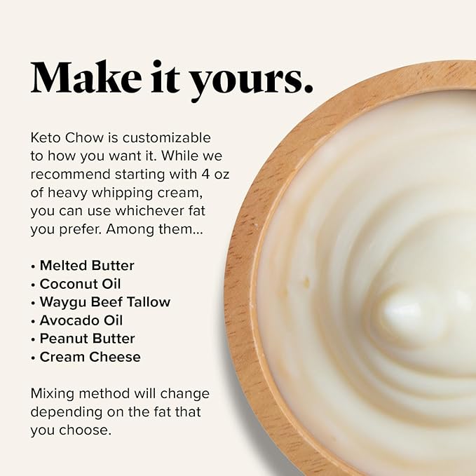 Keto Chow Strawberry Cream - Keto Meal Replacement Shake Powder - Nutritionally Complete - Low Carb - Delicious Easy Meal Substitute - Protein Rich You Choose The Fat - Single Meal Sample
