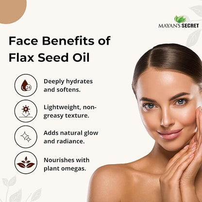 Pure Carrier and Essential Oils for Skin Care, Hair, Body Moisturizer for Face-Anti Aging Skin Care (Flax Seed Oil Organic, 4oz)