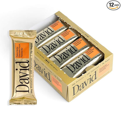 David High Protein Bars - 0g of Sugar, Low Carb, Gluten Free - 28g of Protein, 150 Calories - On-The-Go Snack - Peanut Butter Chocolate Chunk Flavor, Pack of 12