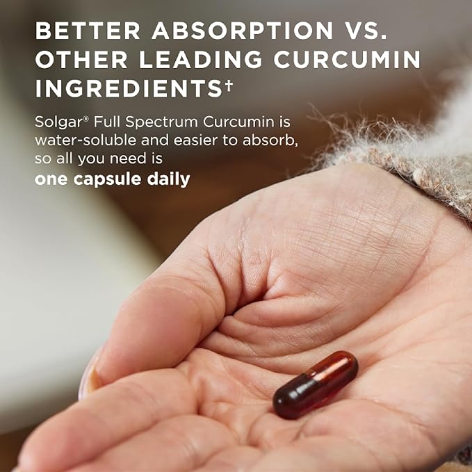 Solgar Full Spectrum Curcumin - 60 LiCaps - Superior Absorption - Brain, Joint & Immune Health - Non-GMO, Vegan, Gluten Free, Dairy Free - 60 Servings