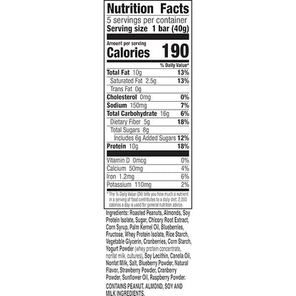 Nature Valley Protein Smoothie Chewy Snack Bars, Berry Blend Protein Bars, 7.1 oz, 5 Count (Pack of 2)