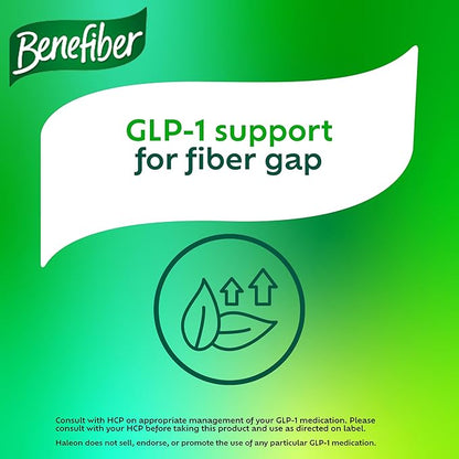 Benefiber Daily Prebiotic GLP-1 Friendly Fiber Supplement Powder for Digestive Health, Unflavored - 250 Teaspoons (17.6 Ounces)