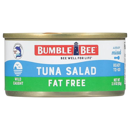 Bumble Bee Snack On The Run Fat-Free Tuna Salad with Crackers Kit- Ready to Eat, Spoon Included - Wild Caught Tuna - Shelf Stable & Convenient Protein Snack, 3.5 Ounce Boxes (Pack of 12)