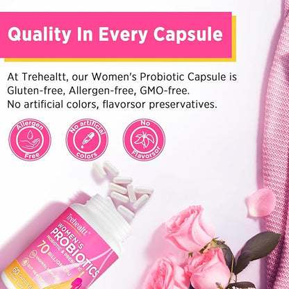 70 Billion CFUs Vaginal Probiotics, PH Balance with Probiotic & Prebiotic & D-Mannose, Women Probioticos for Odor & Flora, Yeast, vag, Urinary Health, GMO-Free, 60 Days Supply
