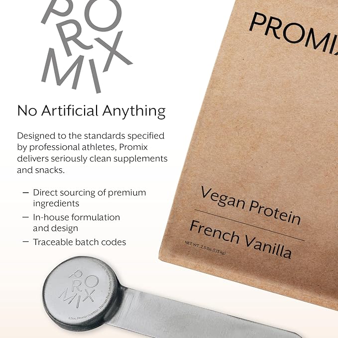 ProMix Nutrition Plant-Based Vegan Protein Powder, Vanilla - Pea Protein & Vitamin B-12 - ­Post Workout Fitness & Nutrition Shakes, Smoothies, Baking & Cooking Recipes - 2.5 Pound (Pack of 1)