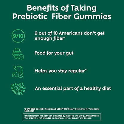Benefiber Prebiotic GLP-1 Friendly Fiber Supplement Gummies for Digestive Health, Assorted Fruit Flavor - 81 Count