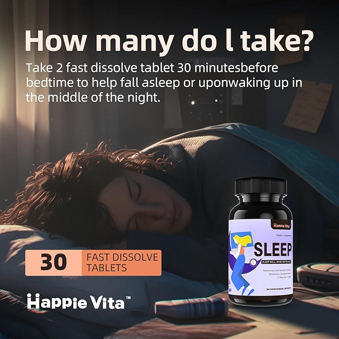 4 in 1 Sleep Aid for Adults, Melatonin 6mg with Rhodiola Rosea, GABA 250 mg, L Theanine 250mg, Relaxation and Sleep Supplement, 60 Capsules
