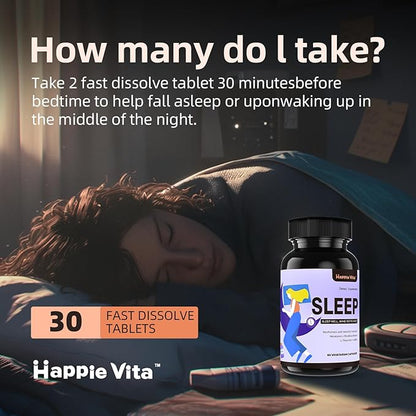4 in 1 Sleep Aid for Adults, Melatonin 6mg with Rhodiola Rosea, GABA 250 mg, L Theanine 250mg, Relaxation and Sleep Supplement, 60 Capsules