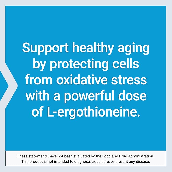 Life Extension Mega L-Ergothioneine, Healthy Aging Amino Acid, antioxidant, Powerful 25 mg dose, L-ergothioneine, Gluten-Free, Non-GMO, Vegetarian, 30 Capsules