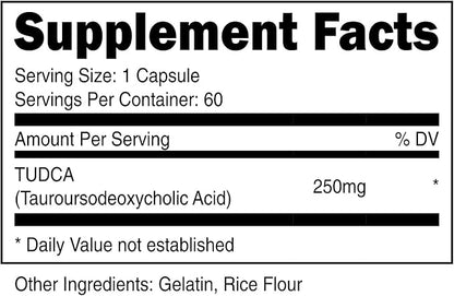 Nutricost Tudca 250mg, 60 Capsules (Tauroursodeoxycholic Acid) - Premium Quality