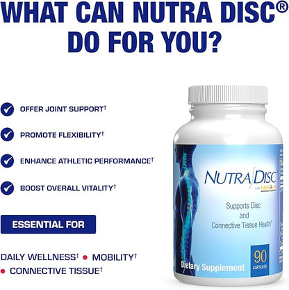 Nutra Disc & Joint Support Supplement - Clinically Formulated Restorative Cartilage Ligament and Tendon Supplement with Patented Meriva Curcumin & Glucosamine and Chondroitin for Adults - 45 Servings
