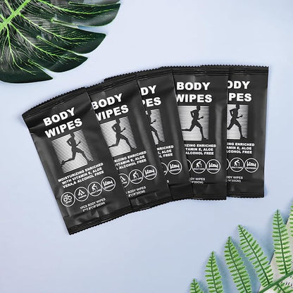 Body Wipes for Women and Men Individually Wrapped Face and Body Wipes, Bath Wipes for Adults No Rinse Personal Cleansing Wipes Travel, Bulk Deodorant for Homeless Shower Wipes for Camping Hiking (50)
