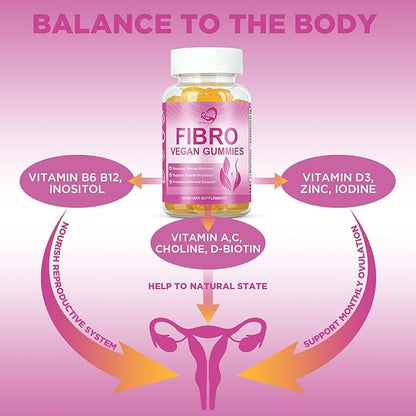 Laicuherb Fibroid Gummies for Fibroid Shrink & Ovarian Cysts, 60 Count Get Pregnant Fast Fibroids Shrinking Gummies, Natural Ovarian Support Gummy for Women Ovary and Uterus Cleanse