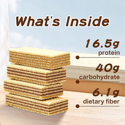 Whey Protein Wafer Bar, Crispy Protein Snack, 12g Protein per Serving, Low Sugar, Soy Milk Flavor, Individually Wrapped, 258g (14 Bars)