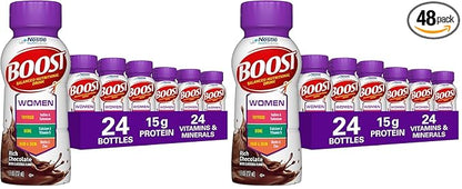 BOOST Women Balanced Nutritional Drink,Rich Chocolate,8 fl oz,(Pack of 48)