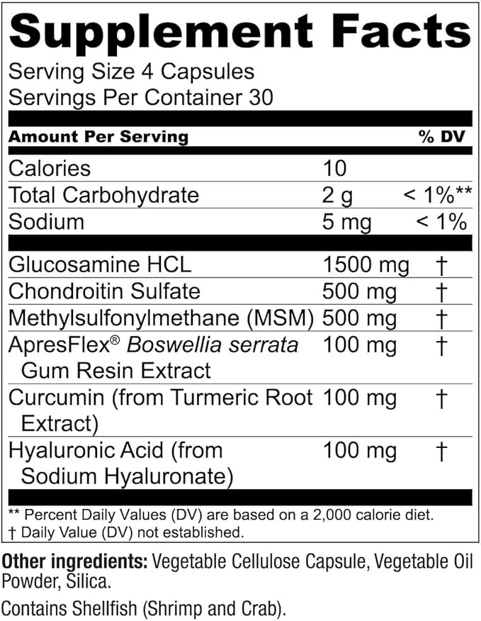 Live Conscious Glucosamine Chondroitin with MSM, Hyaluronic Acid, and More - MoveWell Joint Health Supplement