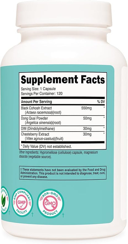 Nutricost Black Cohosh for Women 660mg, 120 Capsules - with Don Quai, DIM, and Chaste Berry, Veggie Caps, Non-GMO, Gluten Free