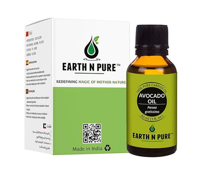 Earth N Pure Avocado Oil Cold Pressed, Natural and Therapeutic Grade for Hair and Skin - 30 ml