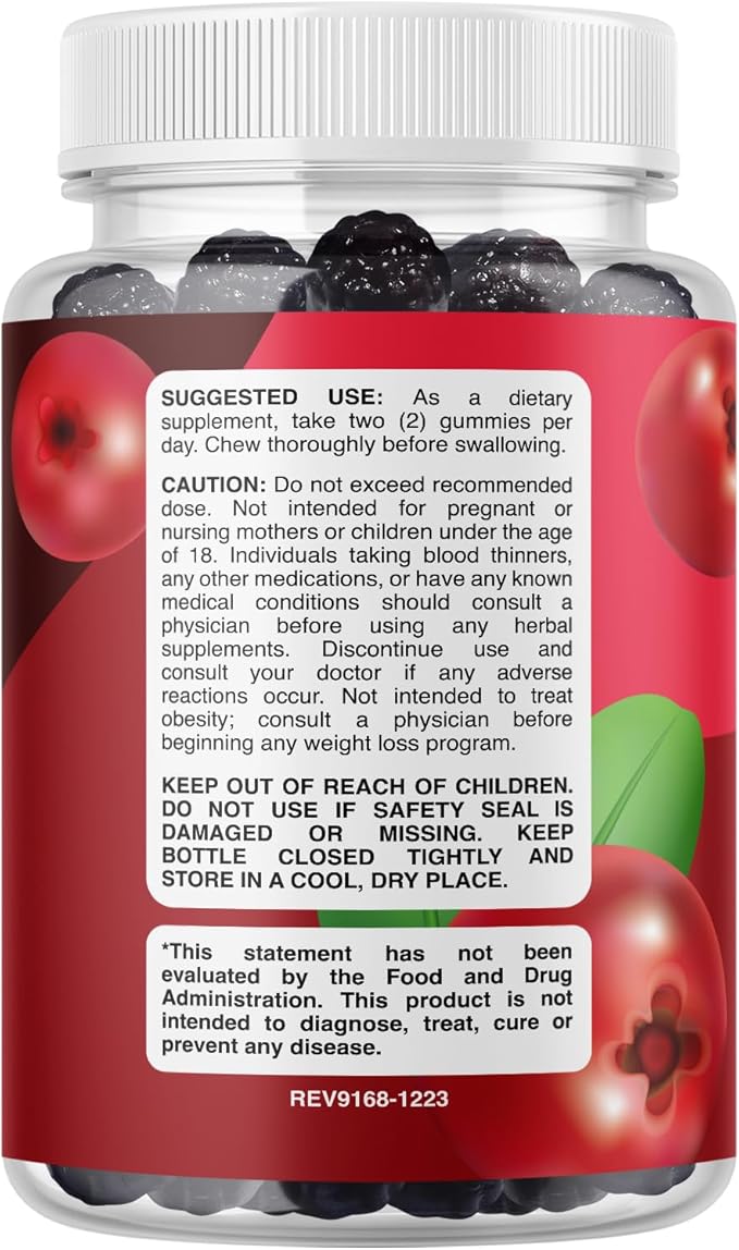 Phytoral Extra Strength Cranberry Gummies for Women - Delicious Potent Cranberry Supplement for Women and Men Bladder Kidney and Urinary Tract Health Support - Daily Gummy Vitamins - 60 Count