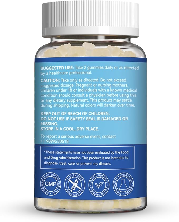 2 Pack L-Lysine 1000mg Gummies, Chewable Lysine Supplement for Adults, Immune Support, Collagen Formation Support, Vegan, Gluten Free - 120 Counts