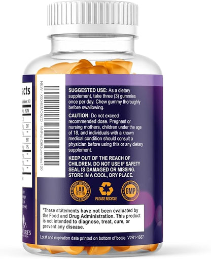 Omega 3 Fish Oil Gummies - 3X Strength Heart Health Support - High Absorption Omega 3 Fish Oil Gummy Supplement with DHA & EPA - Joint & Brain Support for Adults - Tasty Orange Flavor - 120 Gummies
