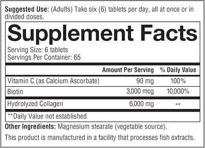 Youtheory Collagen Plus Biotin, 390 Tablets (5 Pack)