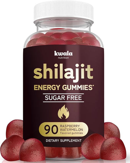 Kwala Nutrition Shilajit Gummies for Men & Women | Sugar Free | Non-GMO, Vegan Supplement | 90 Count
