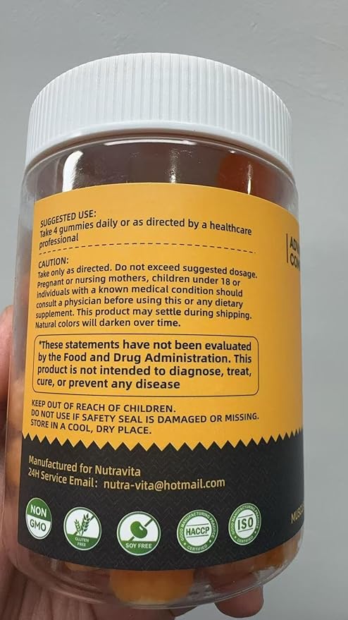 Nutravita EAA Gummies 120 Gummies (Orange), Essential Amino Acids - All 9 Essential Aminos (EAA) and All Branched-Chain Aminos (BCAAs), Non-GMO, Gluten Free, Vegetarian Friendly