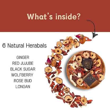 Teatox Herbal Tea for Hormone Balance, Menstrual, PMS | 100% Natural & Organic Tea | PCOS & Menopause Support | Antioxidant & Anti-Aging With Ginger, Red dates & Goji Berries (24 Bags)