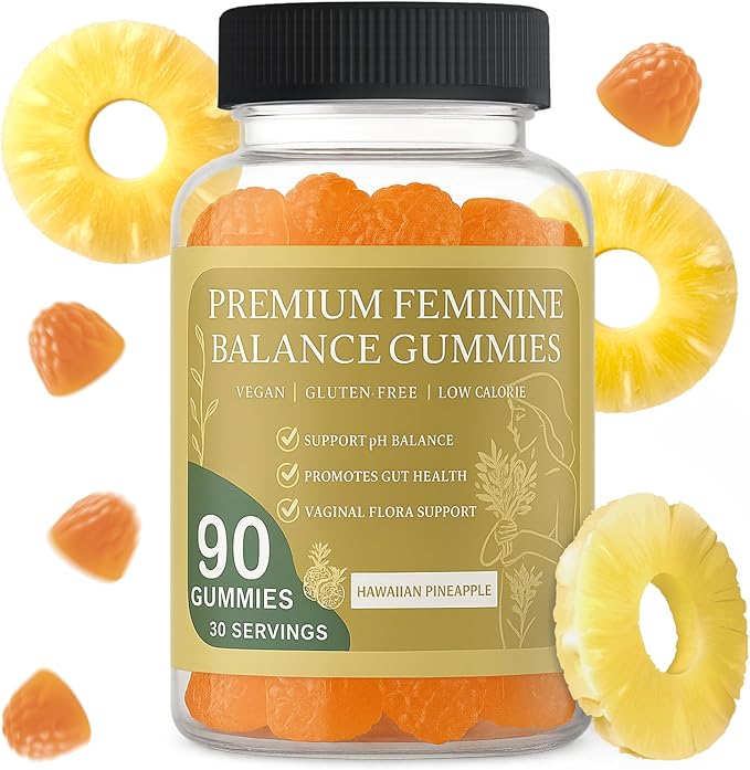 MATOP Feminine Balance Gummies for Women - Vaginal Probiotic Pineapple Gummies Vegan, Sugar-Free, Gluten-Free 90 Gummies - 30 Servings (90 Count)