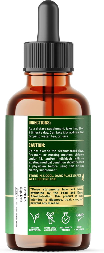 11in1 Cortisol Liquid Supplement with Ashwagandha, Magnesium Glycinate Chelate, L-Theanine, Phosphatidylserine, St.John's WortL-Theanine and More - Immune & Mood Balance - 1 FL Oz - 30 Day
