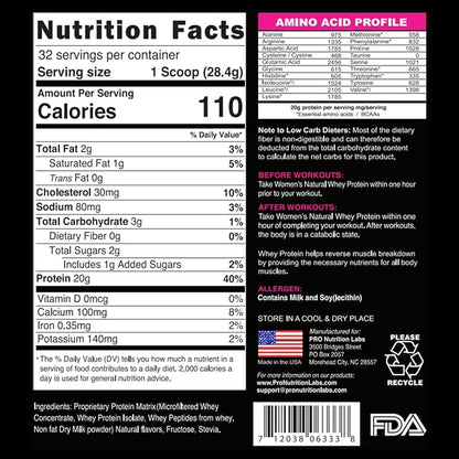 Whey Protein Powder for Women Vanilla Powder - Low Carb Gluten-Free Grass-Fed rBGH-Free - Supports Weight Loss - Natural Stevia Sweetened Protein Shake, 20g (Creamy Vanilla, 2lb)