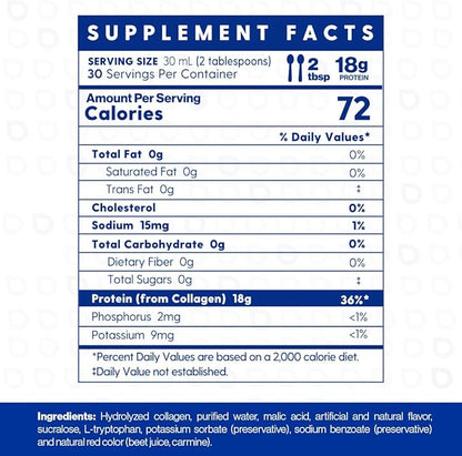 Proteinex Medical Grade Liquid Hydrolized Collagen Protein - Women and Men for Healthy Skin, Hair and Nails, Zero Sugars & Ready to Drink Protein Drink (30 Fl Oz, Watermelon)