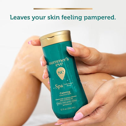 Summer's Eve Spa Calming Daily All-Over Feminine Wash, 12 Fl Oz, pH Balance Feminine Wash Formulated to Remove Odor