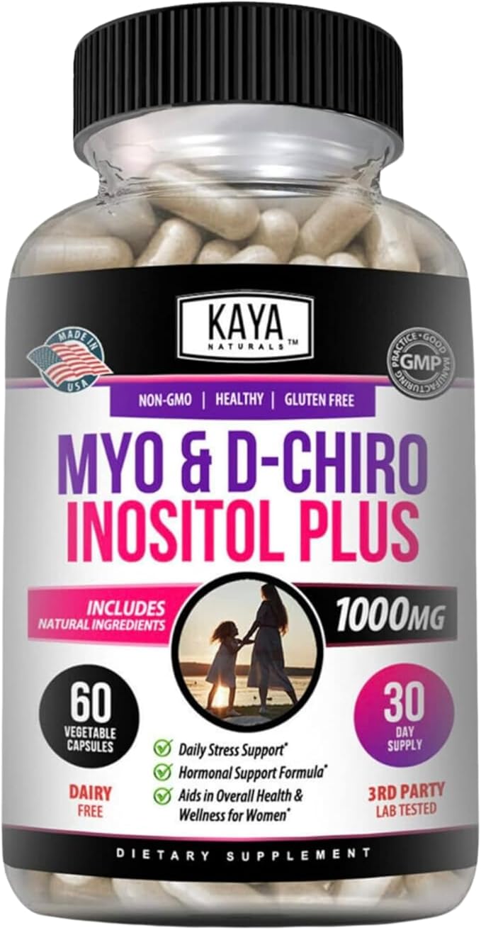 Kaya Naturals Myo & D-Chiro Inositol Plus Support for Women, Vitamin B8-60 Capsules