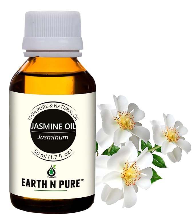 Earth N Pure Jasmine Essential Oil for Hair Growth, Skin Care, Pooja and Aromatherapy | 50 ML