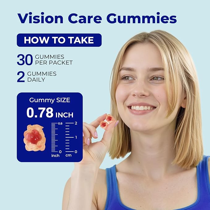 OxyEnergy Lutein Gummies for Eye Health - Lutein & Zeaxanthin, Natural Blueberry, Individually Wrapped for Freshness Vitamins Supplements for Vision Health, Eye Strain, Dry Eyes