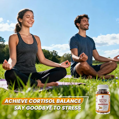 Lukaree Cortisol Supplements for Women & Men, 15 in 1 Cortisol Reducer Manager, Cortisol Calm Gummies with Ashwagandha, Magnesium, L-theanine, GABA - for Mood, Focus, Sleep - Vegan Sugar Free, 2 Pack